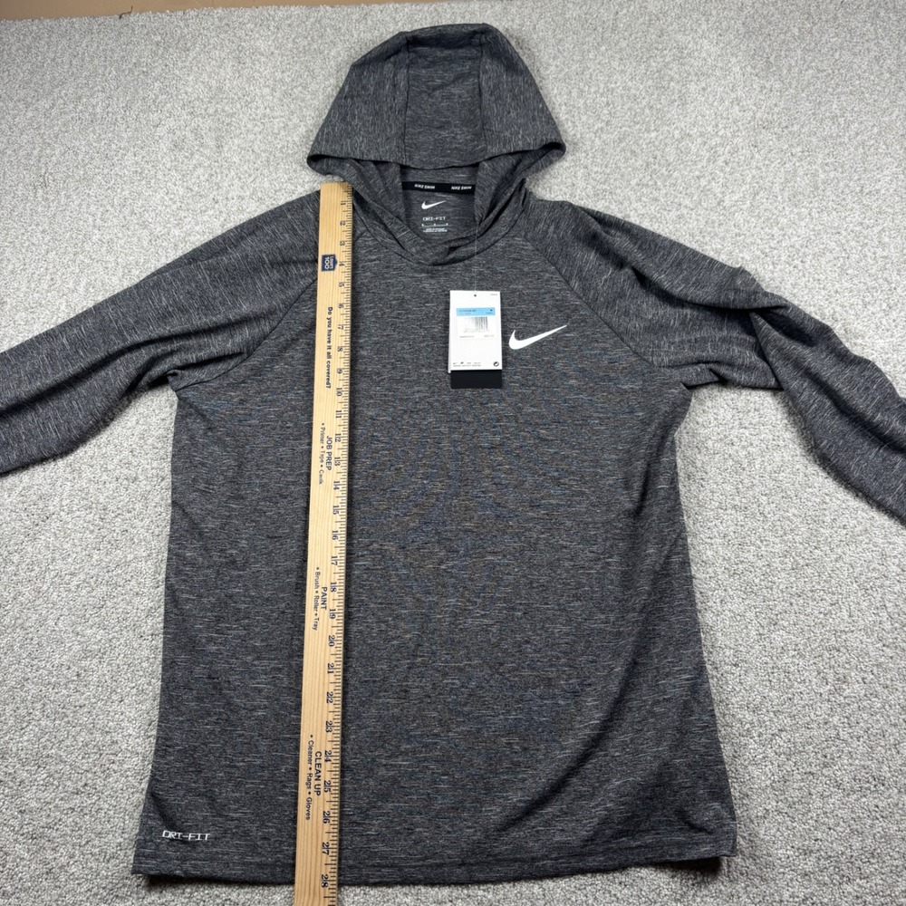 NEW Nike Swim Hoodie Men M Gray Dri-FIT UPF 40+ Long Sleeve NESSB669-001 - Picture 5 of 8